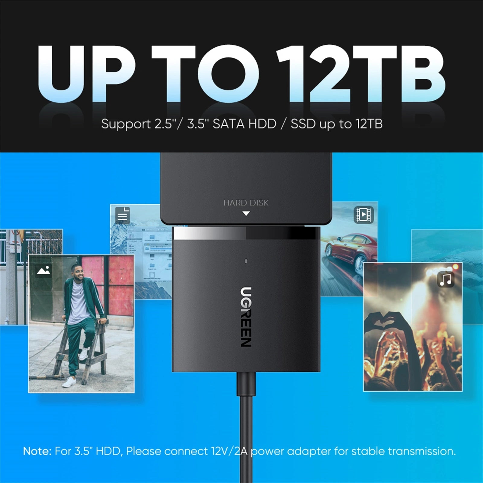UGREEN 60561 SATA to USB 3.0 Adapter Cable with UASP SATA III to USB Converter