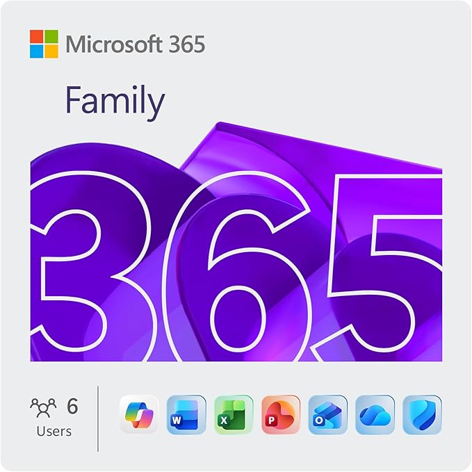 Microsoft 365 Family Digital Download ESD - 1 Year + Microsoft Family Safety Setup (Combo Deal)