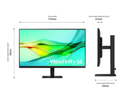 SAMSUNG 24" (16:9) QHD IPS MONITOR, DP, HDMI, HDR10, USB-C, USB, LAN, KVM, H/ADJ, VESA, 3Y