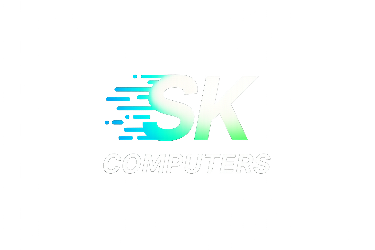 SK Computers Logo for Black Background